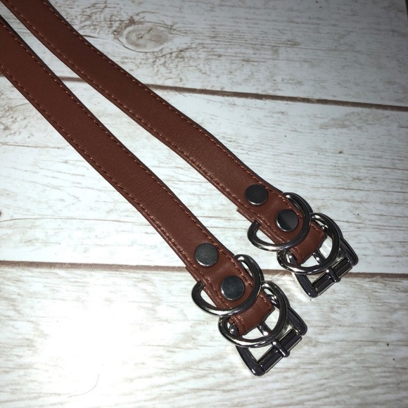 Brown Faux Leather Double Straps O Ring Choker - Picture 5 of 8